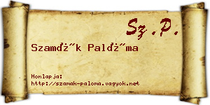 Szamák Palóma névjegykártya